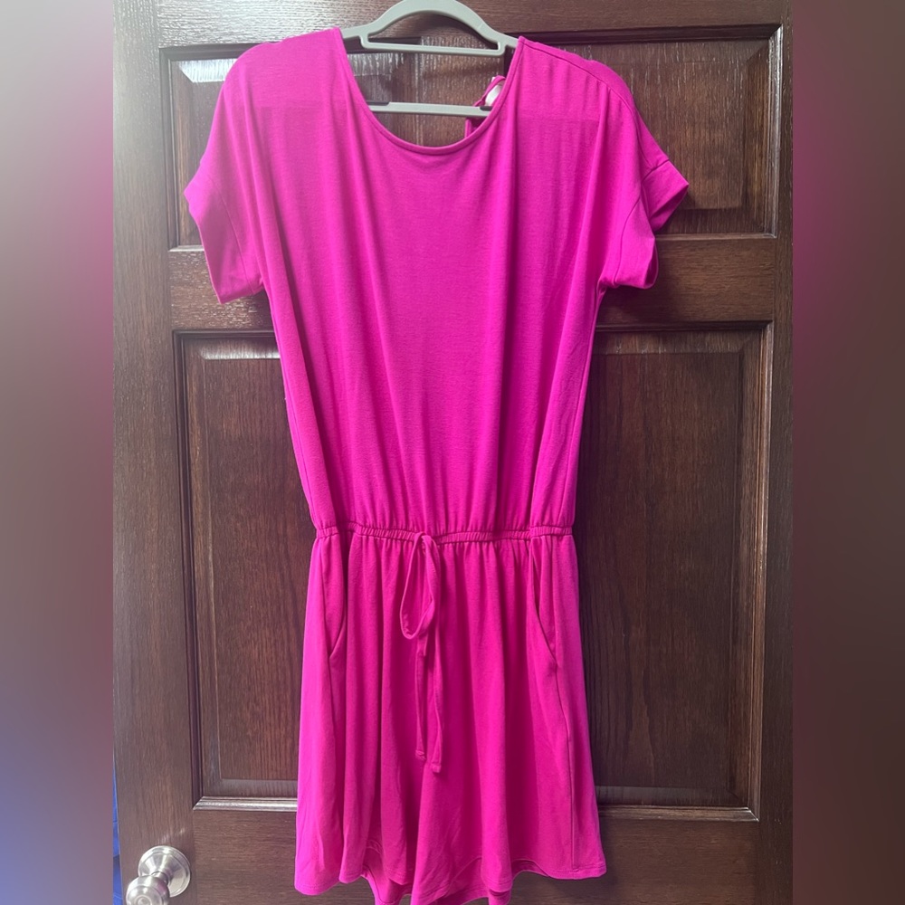 Zenana size large raspberry romper. Never worn